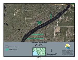 [Map: Suwannee Run Shores +/- 1.18 ac, Dixie County]