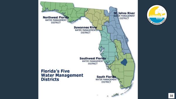 Florida’s Five Water Management Districts, 2025-12-09 --Amy Brown @ SRWMD
