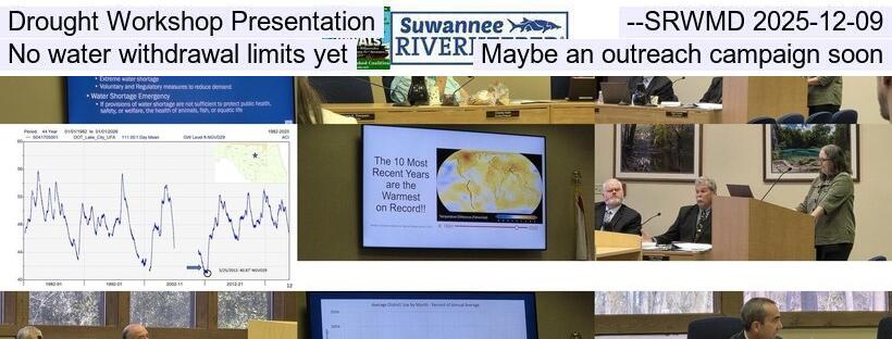 Drought Workshop Presentation --SRWMD 2025-12-09, No water withdrawal limits yet, Maybe an outreach campaign soon