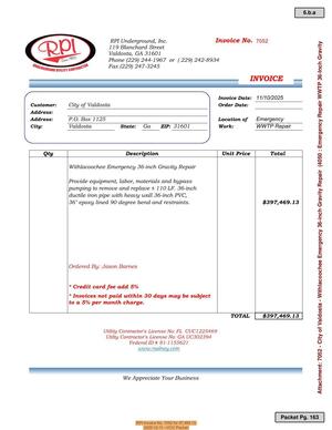[RPI Invoice No. 7052 for $397,469.13, 2025-12-11 --VCC Packet]
