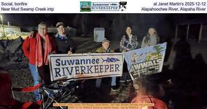 [Social, bonfire, at Janet Martin's 2025-12-12, Near Mud Swamp Creek intp, Alapahoochee River, Alapaha River]