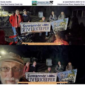 [Social, bonfire, at Janet Martin's 2025-12-12, Near Mud Swamp Creek intp, Alapahoochee River, Alapaha River]