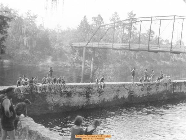 Suwannee Springs with old bridge, 2025-12-12 --SRWMD