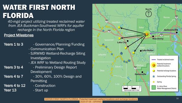 WATER FIRST NORTH FLORIDA, Potential treatment wetland locations and recharge locations, 2025-07-08 --SRWMD