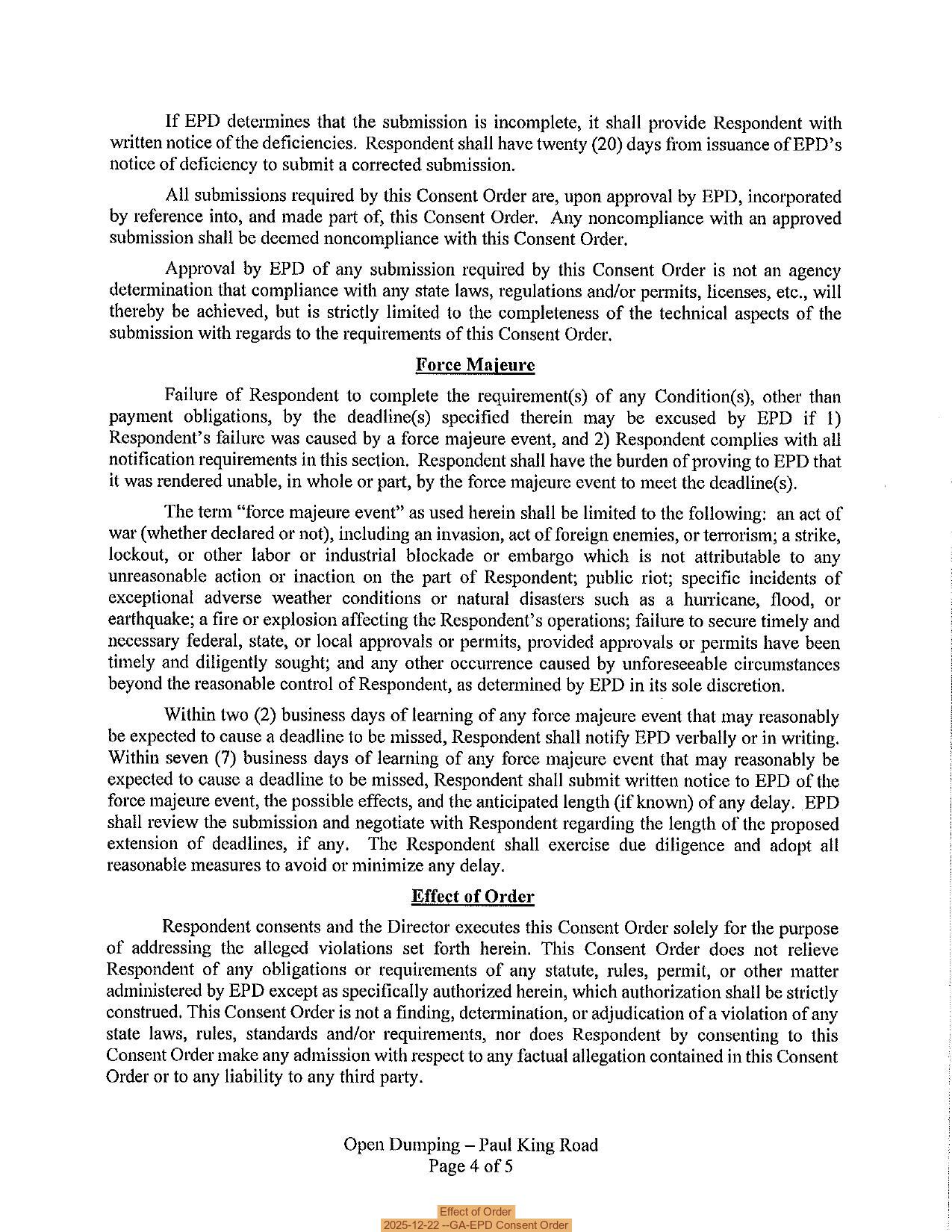 Effect of Order, 2025-12-22 --GA-EPD Consent Order
