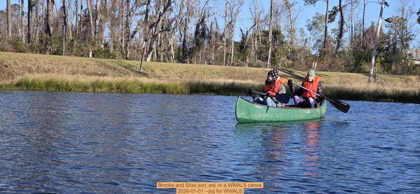 [Brooke and Silas son, est. in a WWALS canoe, 2026-01-01 --jsq for WWALS]