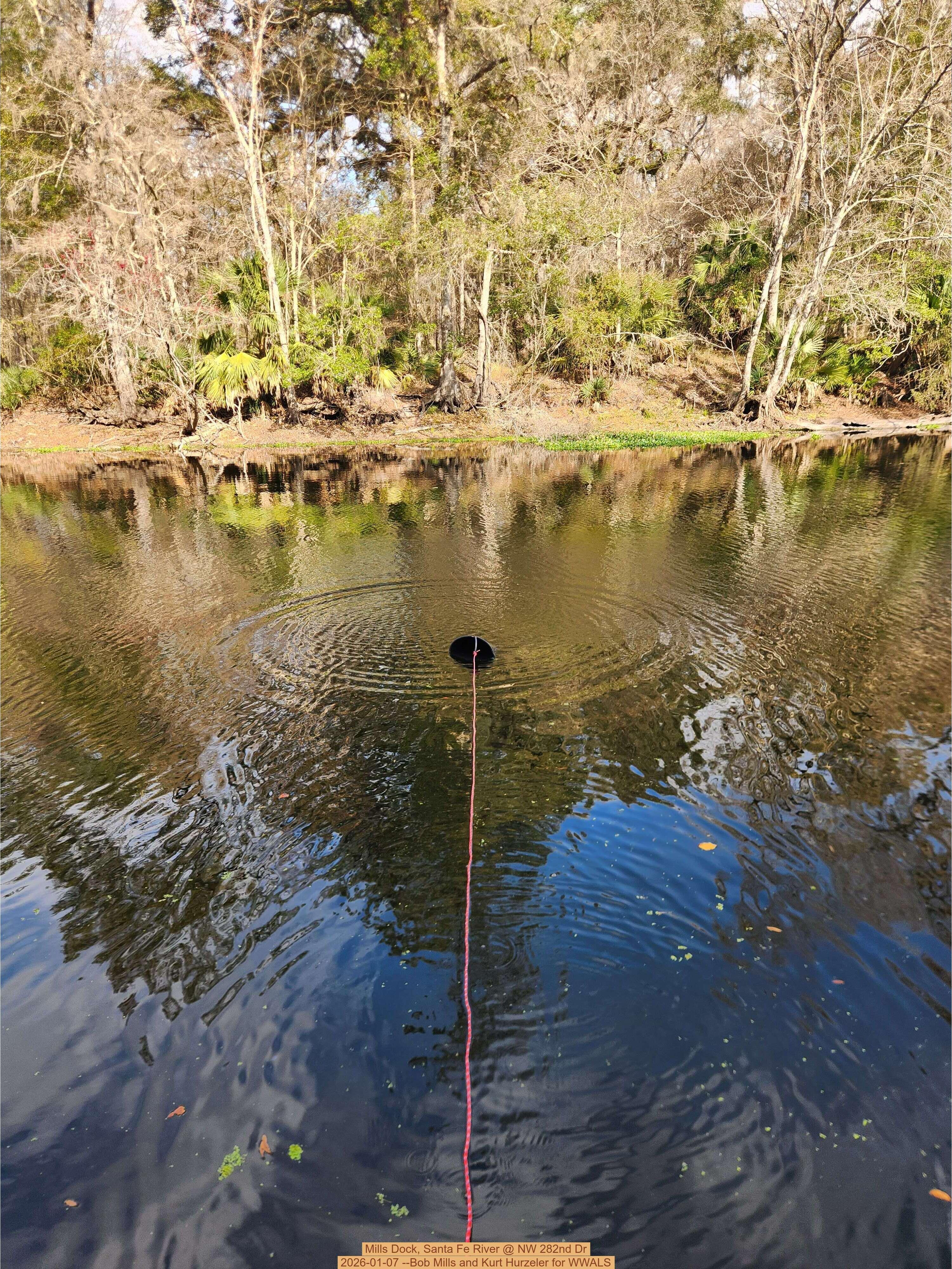 Mills Dock, Santa Fe River @ NW 282nd Dr 2026-01-07 --Bob Mills and Kurt Hurzeler for WWALS