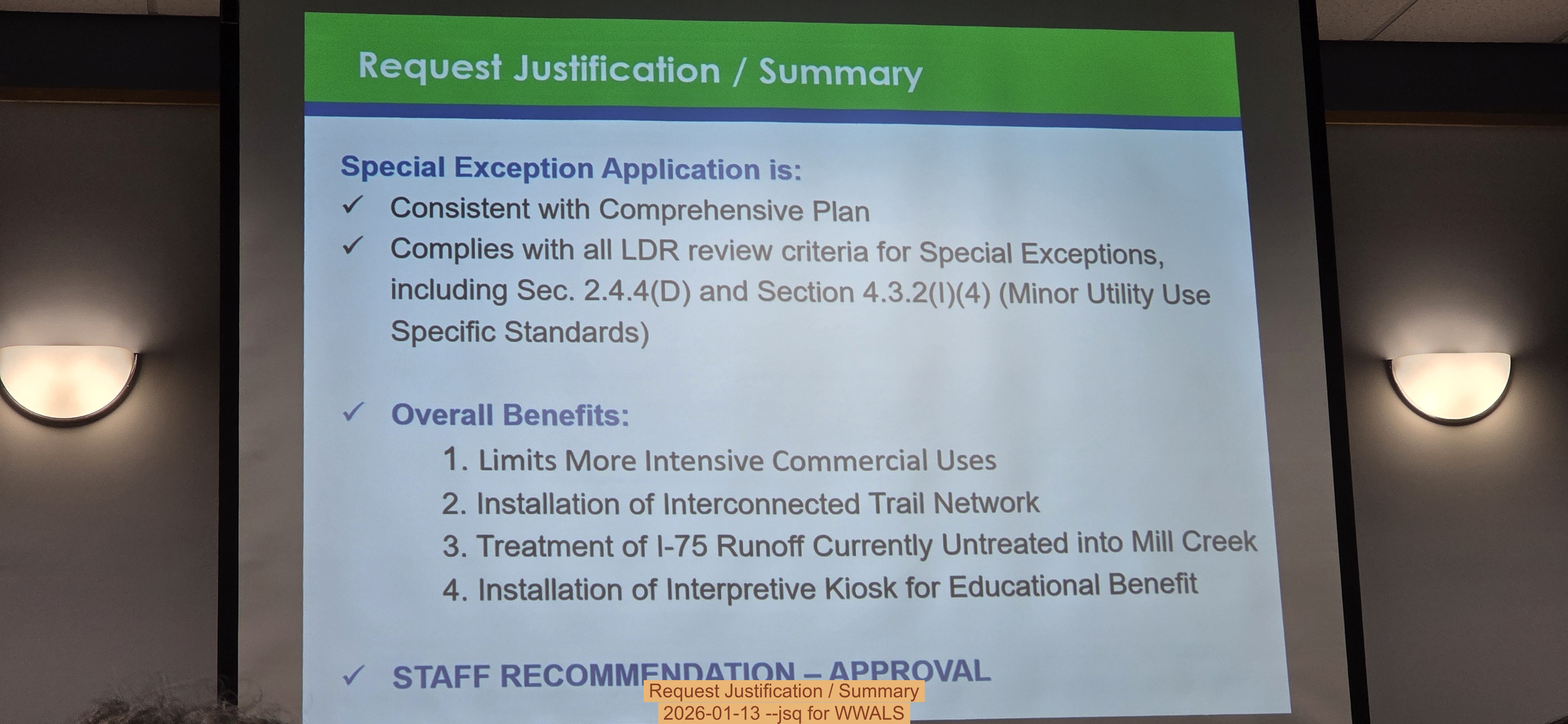 Request Justification / Summary, 2026-01-13 --jsq for WWALS