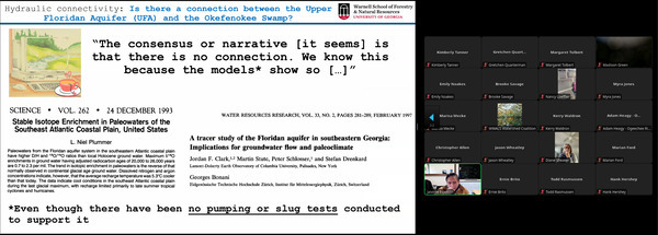 Hydraulic connectivity: Is there a connection between the Upper Floridan Aquifer (UFA) and the Okefenokee Swamp? 2026-01-15 --jsq for WWALS
