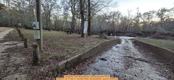 [Langdale Park Boat Ramp, Withlacoochee River, 2026:01:18 17:49:17, 30.8877655, -83.3239352 --jsq for WWALS]