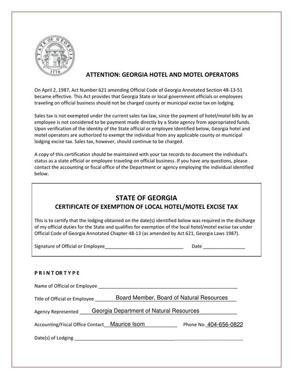 [ATTENTION: GEORGIA HOTEL AND MOTEL OPERATORS]