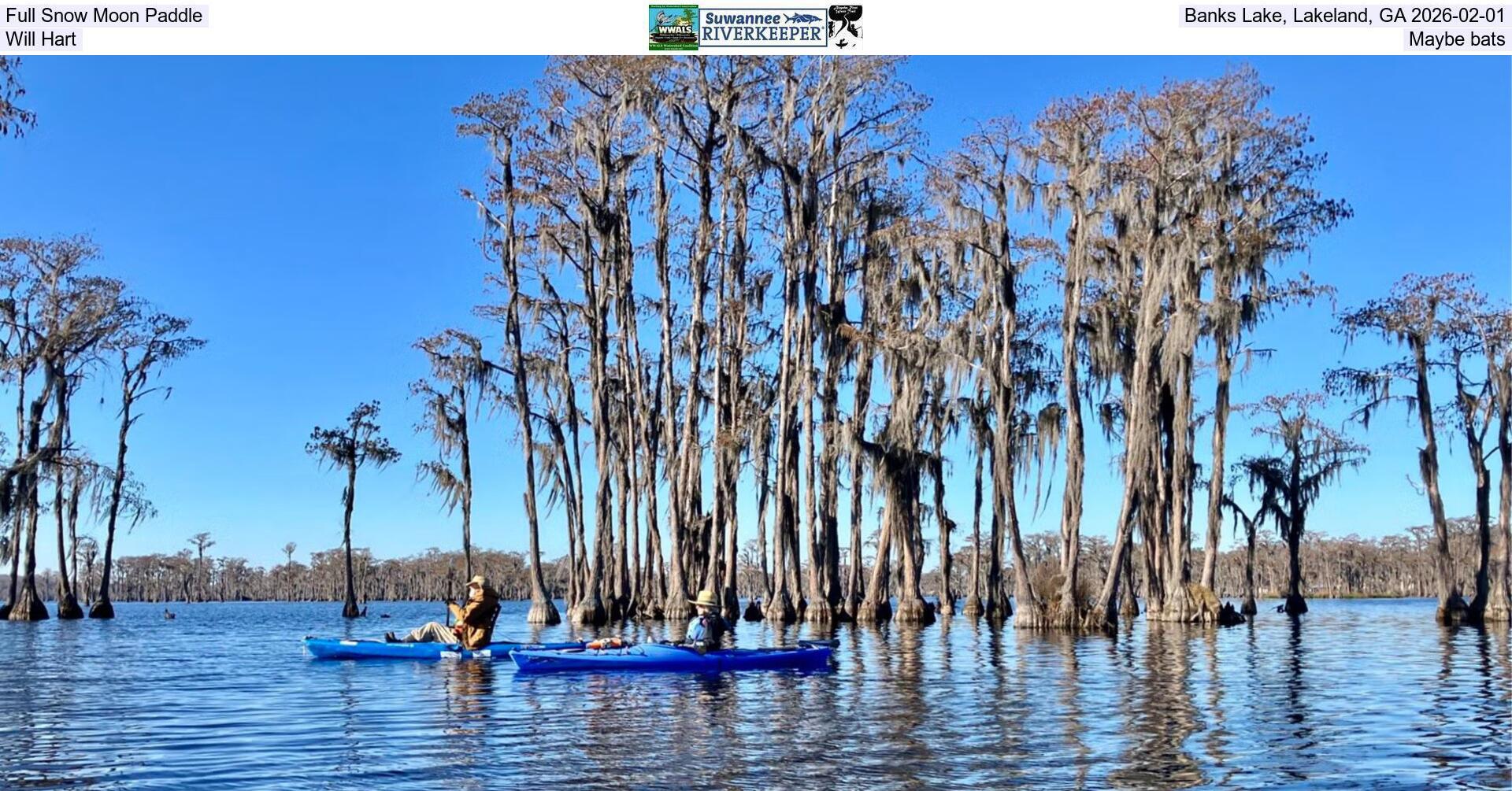[Full Snow Moon Paddle, Banks Lake, Lakeland, GA 2026-02-01, Will Hart, Maybe bats]