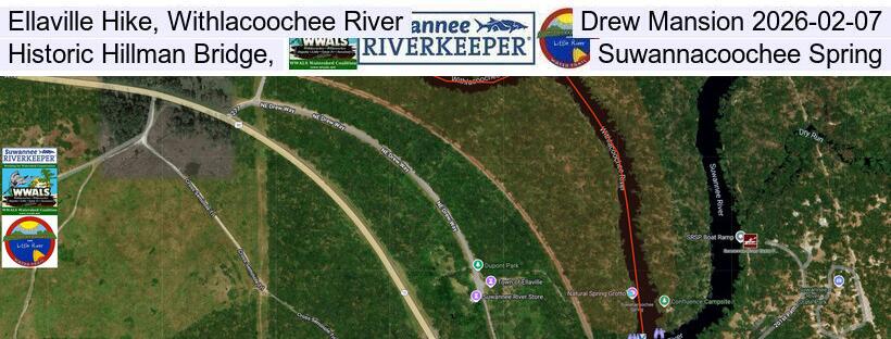 Ellaville Hike, Withlacoochee River, Drew Mansion 2026-02-07, Historic Hillman Bridge, Suwannacoochee Spring