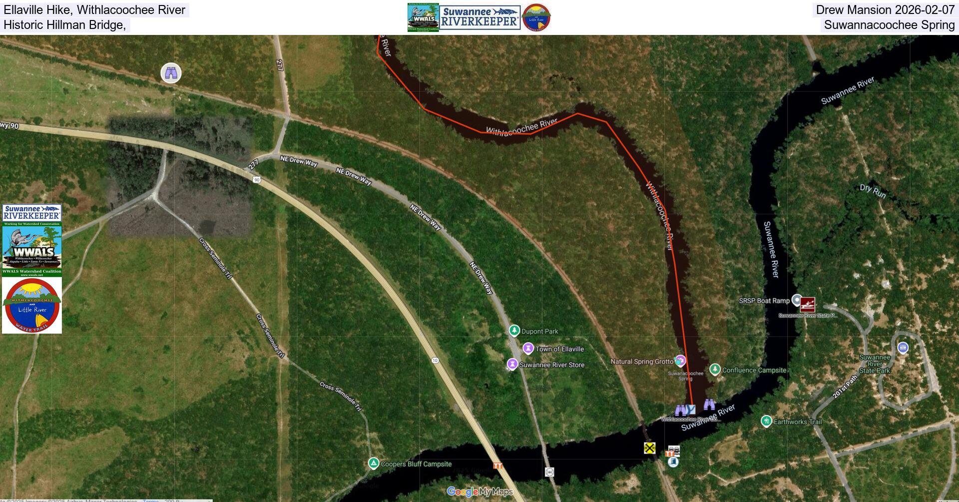 [Ellaville Hike, Withlacoochee River, Drew Mansion 2026-02-07, Historic Hillman Bridge, Suwannacoochee Spring]