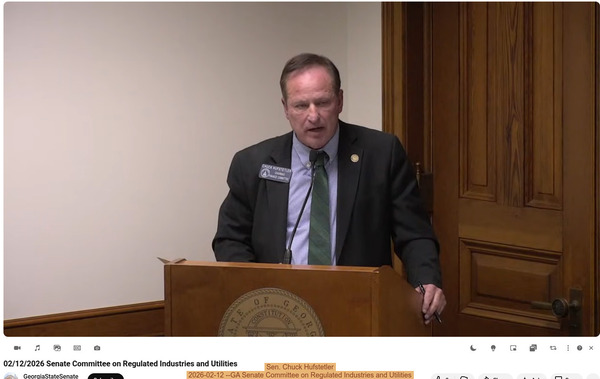 Sen. Chuck Hufstetler, 2026-02-12 --GA Senate Committee on Regulated Industries and Utilities