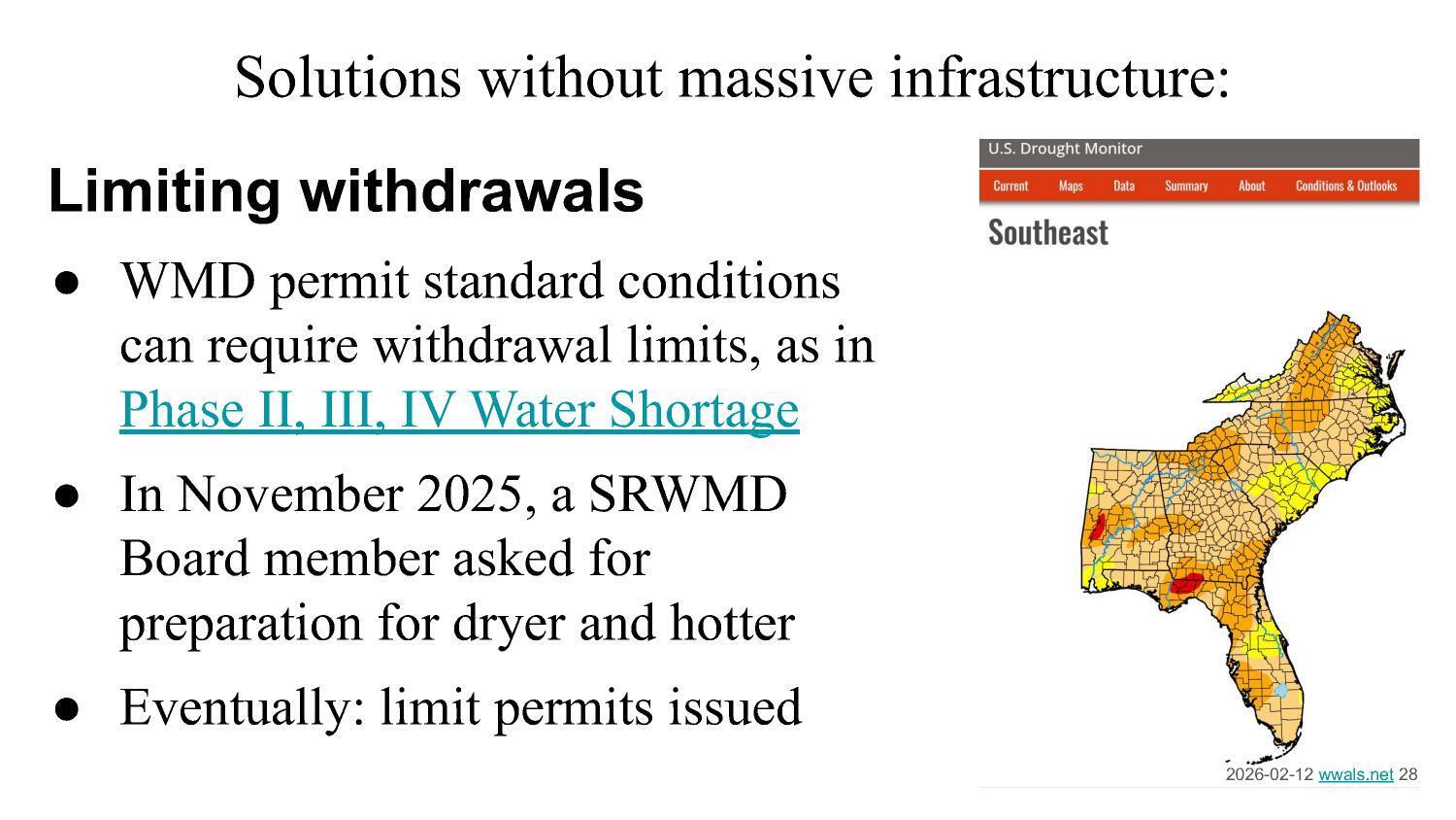 Solutions without massive infrastructure: Limiting withdrawals