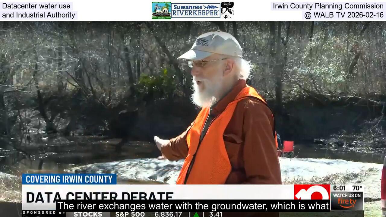 Datacenter water use, Irwin County Planning Commission, and Industrial Authority @ WALB TV 2026-02-16