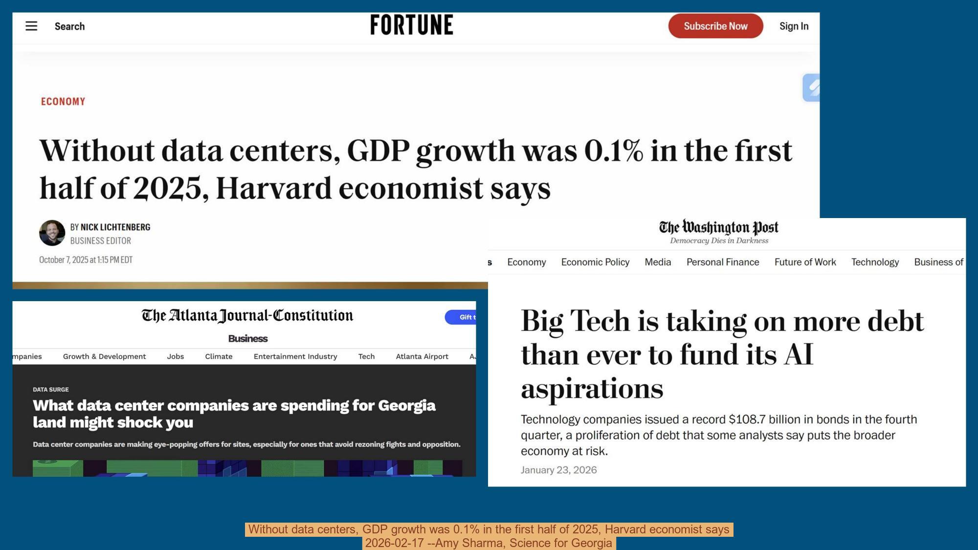 Without data centers, GDP growth was 0.1% in the first half of 2025, Harvard economist says, 2026-02-17 --Amy Sharma, Science for Georgia