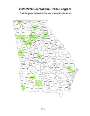 [Map: Trail Projects Invited to Second-Level Application]
