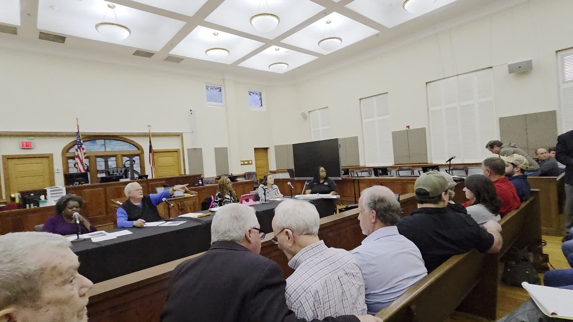 Movie: Walter Hudson, for, played recording of datacenters in Lithium Springs. Chair of Hospital Board. Wants the taxes. (281M)