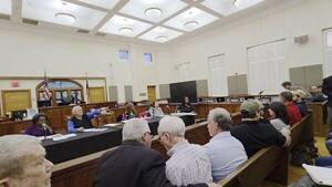 [Movie: Walter Hudson, for, played recording of datacenters in Lithium Springs. Chair of Hospital Board. Wants the taxes. (281M)]