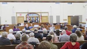 [Movie: Chat between Chair and Marvin Peavy, then Thomas Stripling. Land closest to it. Won't bother him. Center pivot for 24 hours uses 1.5 million gallons for 1 inch of water. (290M)]