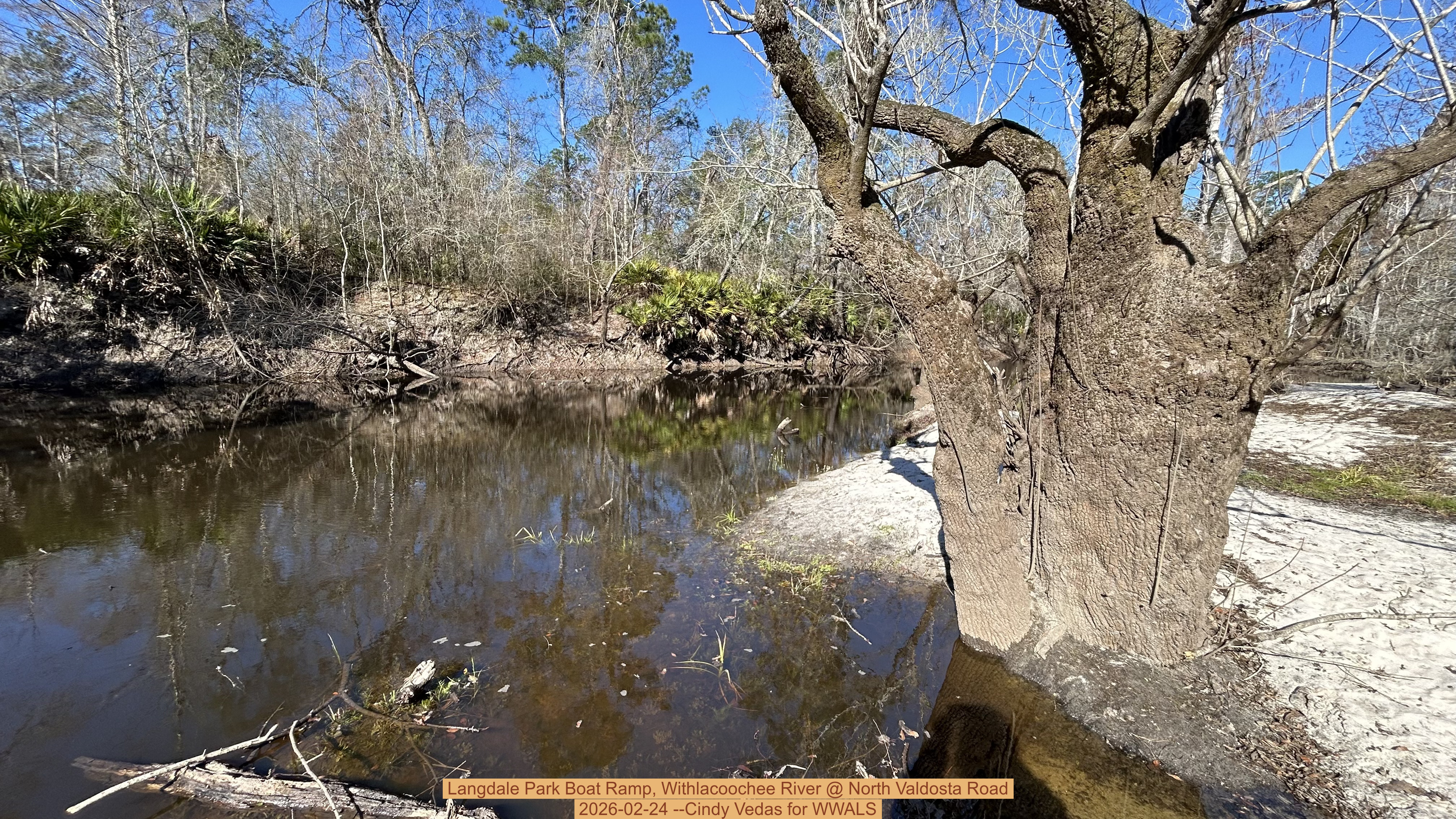 Langdale Park Boat Ramp, Withlacoochee River @ North Valdosta Road 2026-02-24 --Cindy Vedas for WWALS