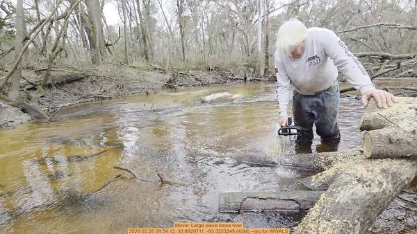 Movie: Large piece loose now, 2026:02:28 09:54:12, 30.8629711, -83.3223248 (43M) --jsq for WWALS