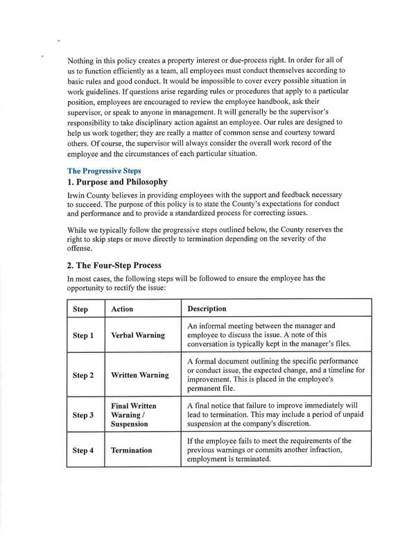 A final notice that failure to improve immediately will