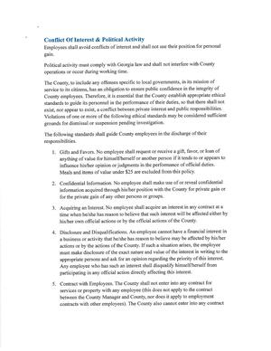 [Conflict Of Interest & Political Activity]