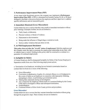 [or without cause or notice. Nothing in this policy shall be construed as a contract or a]