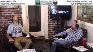 [Radio: talk921.com, 8 AM, Thursday, March 5, 2026, Mayor and Chairmans Paddle by Suwannee Riverkeeper]