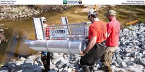 [Valdosta puts Osprey trash trap in Sugar Creek, Upstream from the Withlacoochee River 2026-03-05]