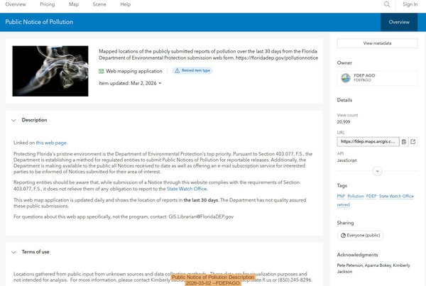 Public Notice of Pollution Description, 2026-03-02 --FDEPAGO