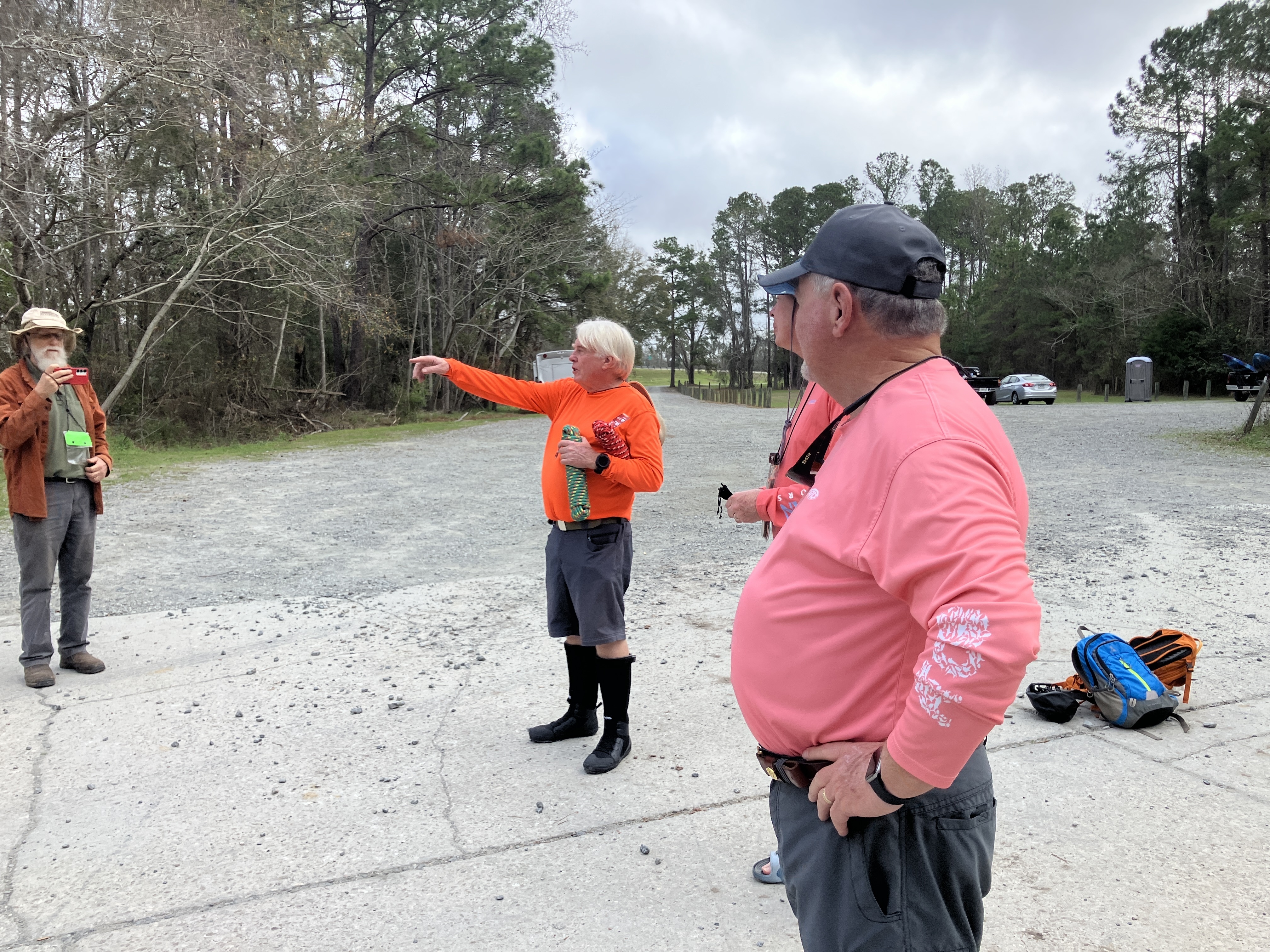 Phil Hubbard giving the safety lecture, 2026:03:07 09:28:08, 30.8513361, -83.3472056 --Gretchen Quarterman for WWALS