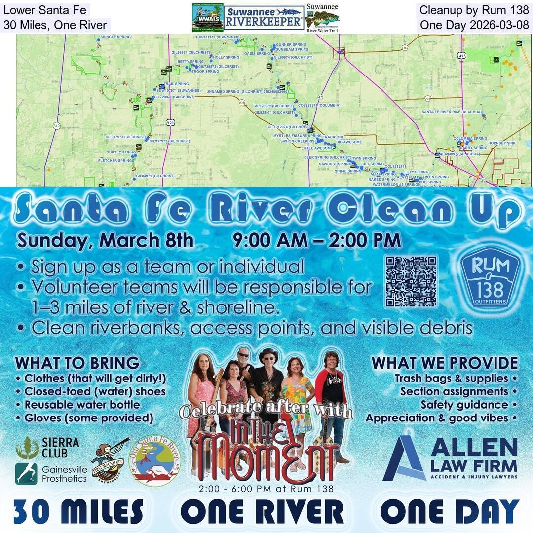 Lower Santa Fe Cleanup by Rum 138, 30 Miles, One River, One Day 2026-03-08