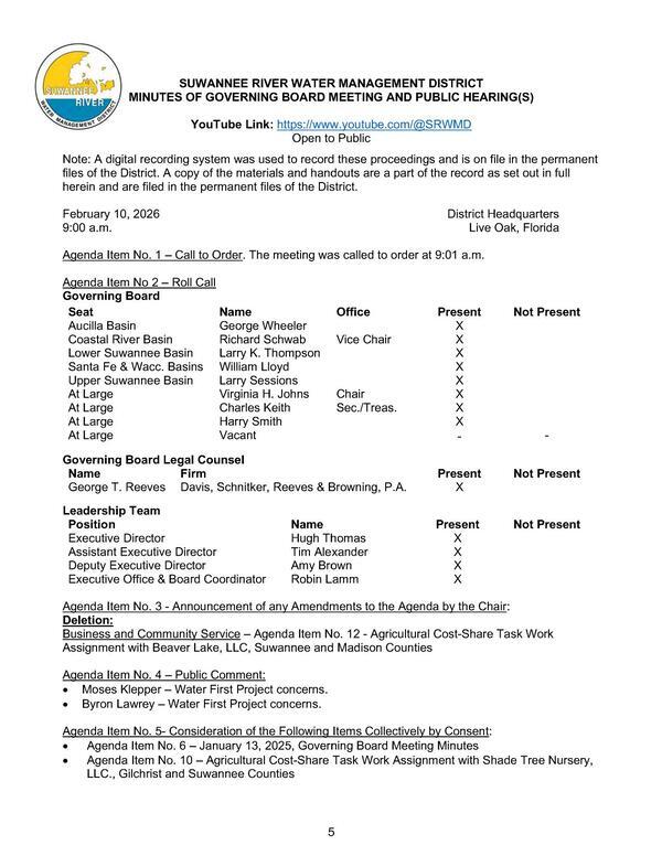 [Water First Project Concerns]