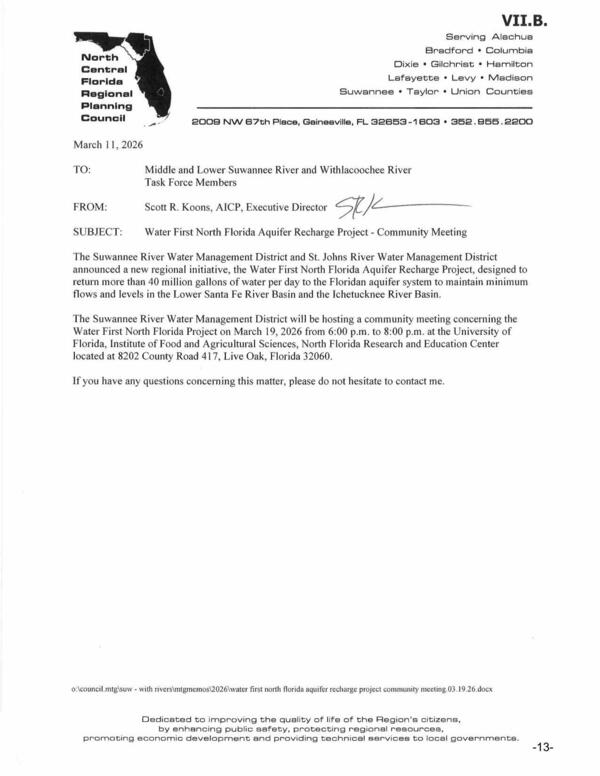 [Water First North Florida Aquifer Recharge Project - Community Meeting]