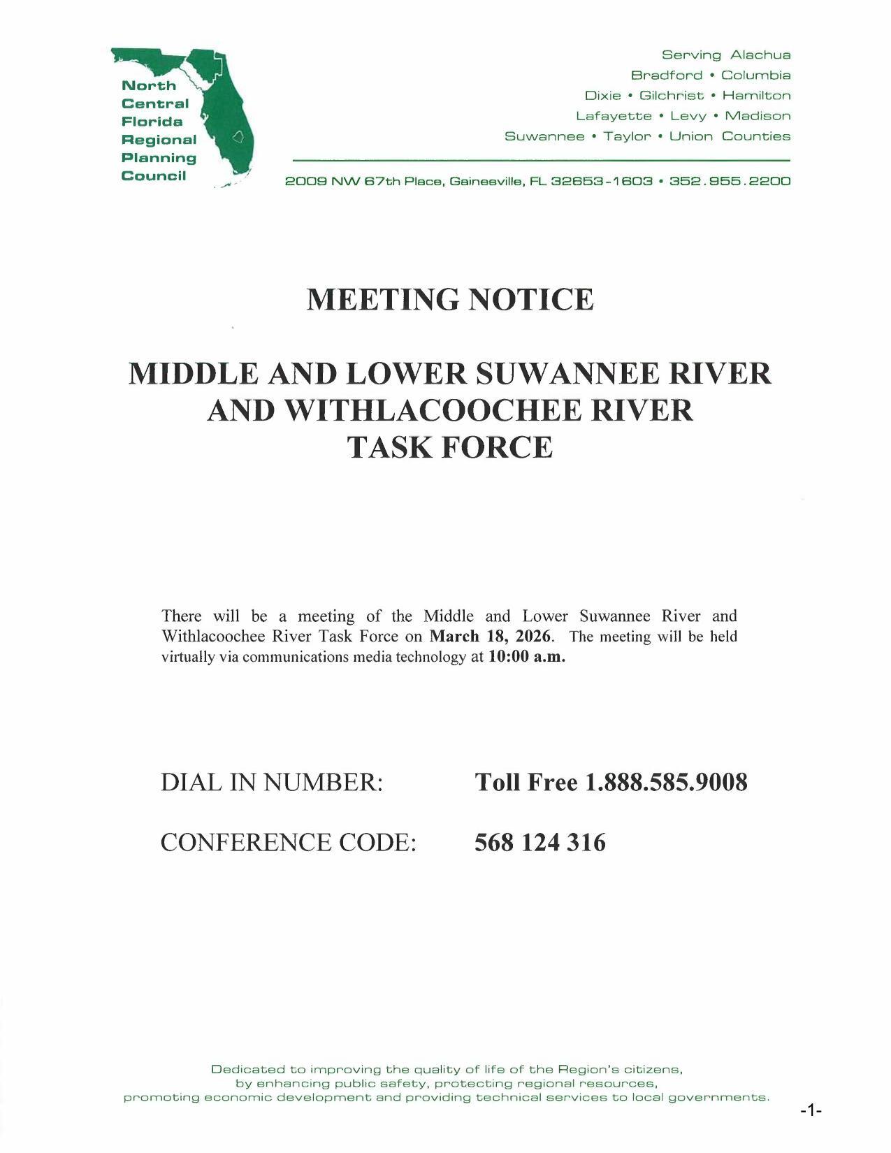 MEETING NOTICE, Virtual Public Meeting