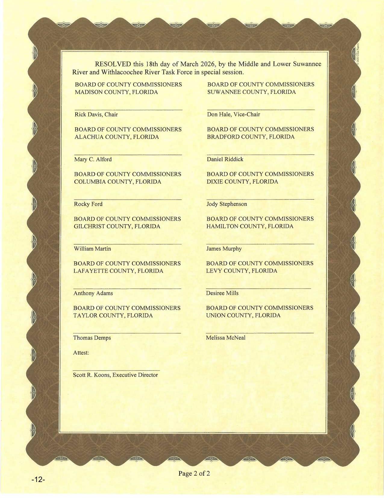 RESOLVED this 18th day of March 2026