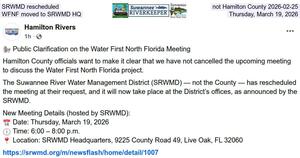 [SRWMD rescheduled, not Hamilton County 2026-02-25, WFNF moved to SRWMD HQ, Thursday, March 19, 2026]