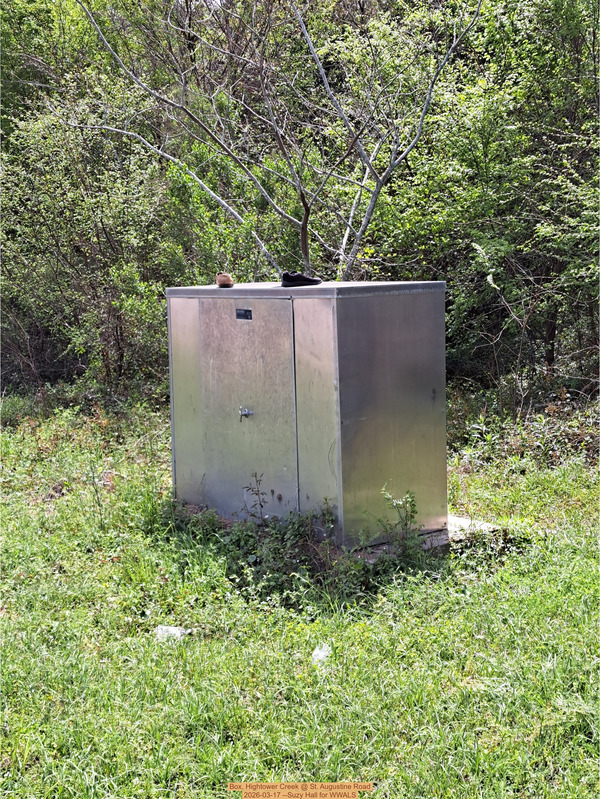 Box, Hightower Creek @ St. Augustine Road 2026-03-17 --Suzy Hall for WWALS