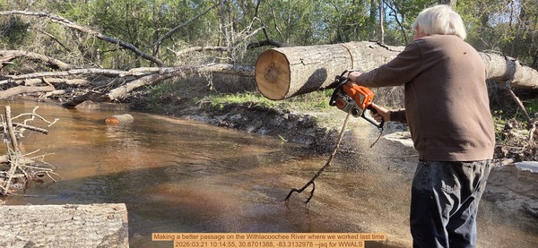 [Making a better passage on the Withlacoochee River where we worked last time, 2026:03:21 10:14:55, 30.8701388, -83.3132978 --jsq for WWALS]