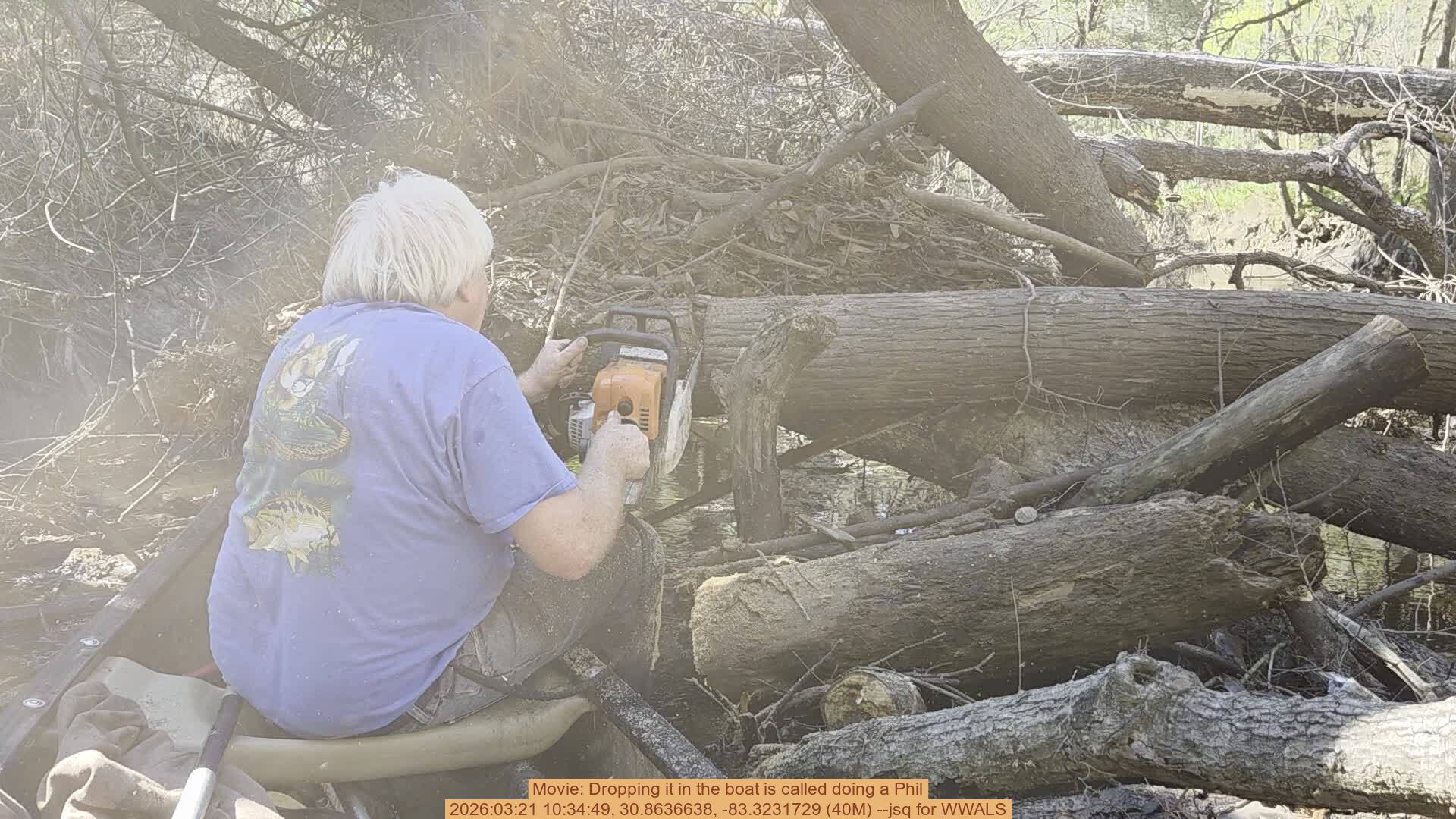 Movie: Dropping it in the boat is called doing a Phil, 2026:03:21 10:34:49, 30.8636638, -83.3231729 (40M) --jsq for WWALS