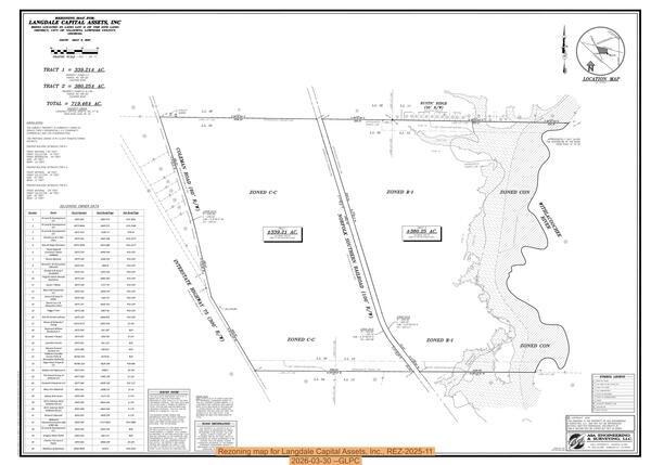 [Rezoning map for Langdale Capital Assets, Inc., REZ-2025-11, 2026-03-30 --GLPC]