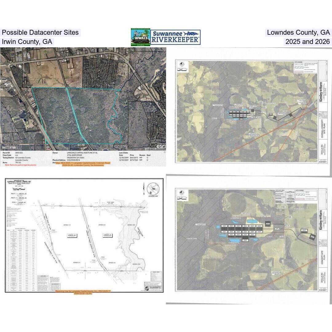 Possible Datacenter Sites, Lowndes County, GA, Irwin County, GA, 2025 and 2026