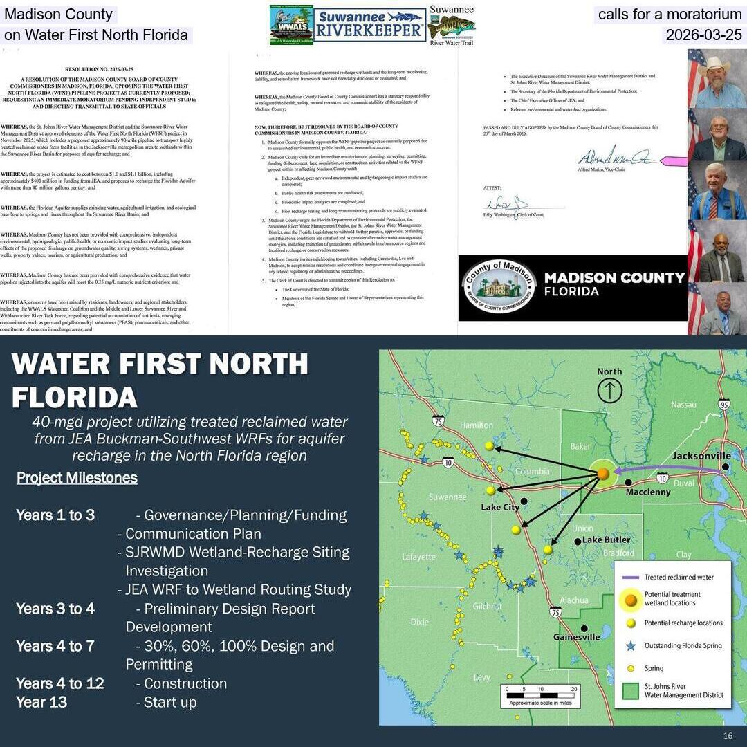 Madison County calls for a moratorium on Water First North Florida, 2026-03-25
