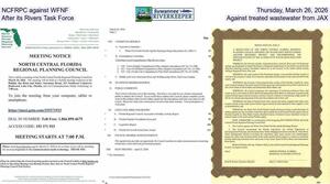 [NCFRPC against WFNF, Thursday, March 26, 2026, After its Task Force, Against treated wastewater from JAX]