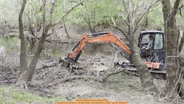 Movie: Remove some tree limbs, 2026:03:29 09:40:17, 30.8874220, -83.3238214 (12M) --jsq for WWALS