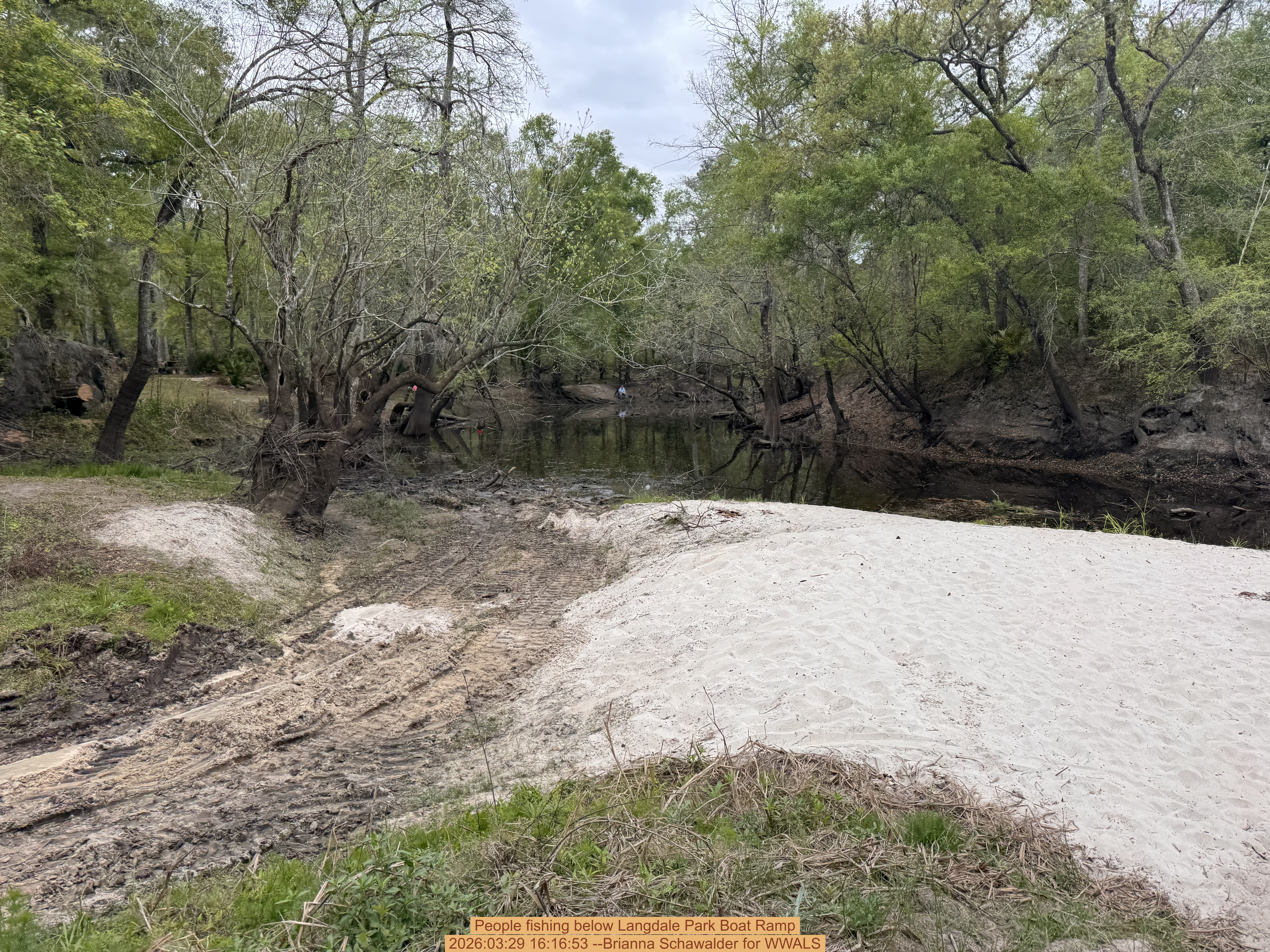 People fishing below Langdale Park Boat Ramp, 2026:03:29 16:16:53 --Brianna Schawalder for WWALS